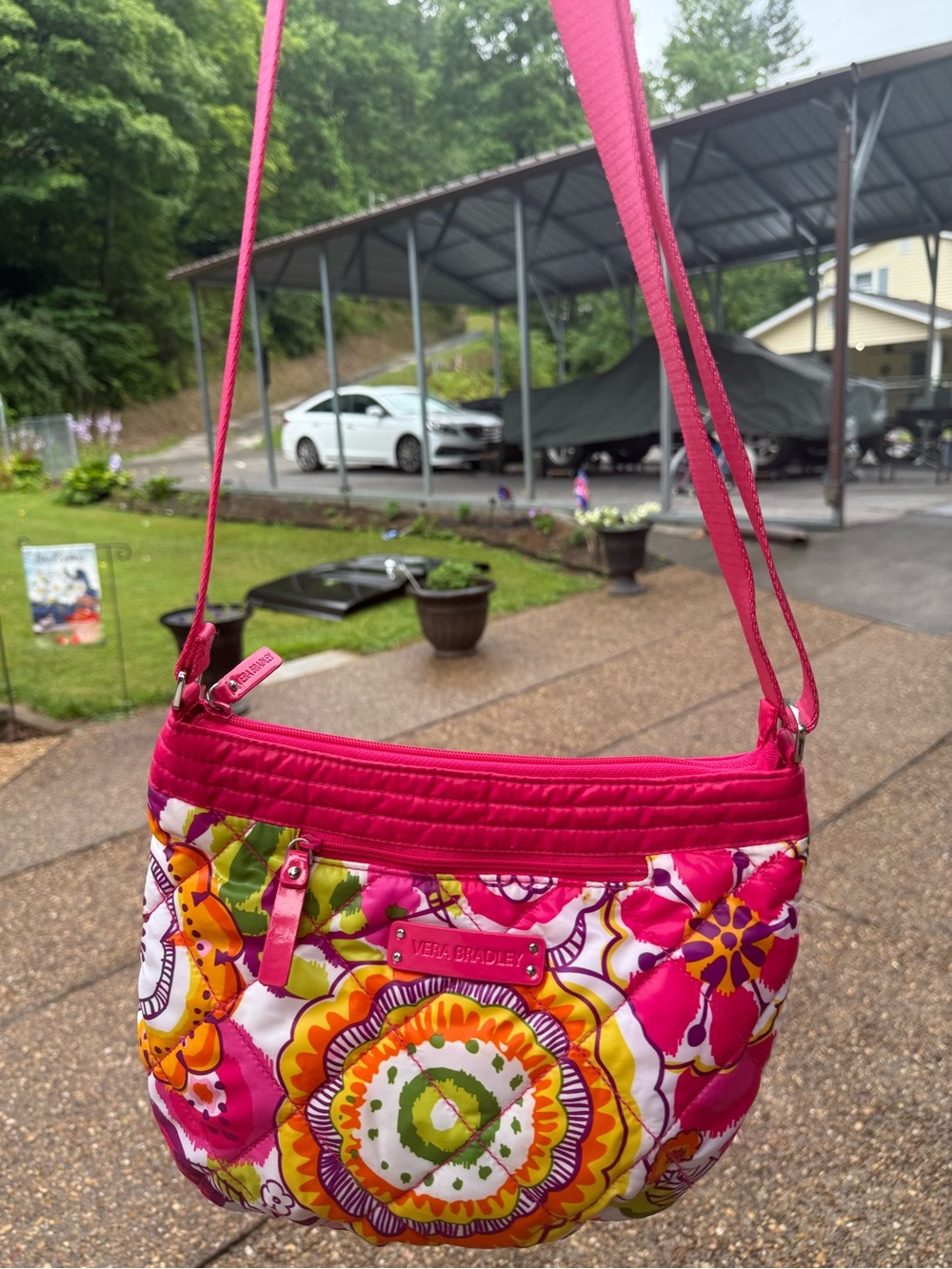 Vera Bradley Crossbody Bag Puffy Nylon Quilted Floral Clementine Pattern - Picture 2 of 8